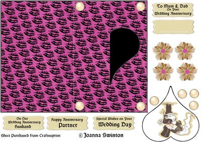 K Card Heart Kisses Wedding Card Sheet 1