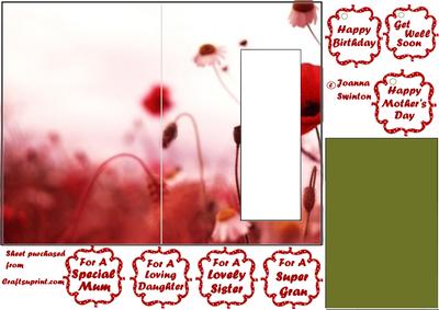K Card Birthday Poppies Sheet 2