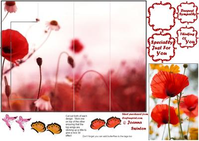 K Card Birthday Poppies Sheet 1