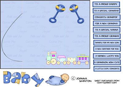 K Card New Baby Boy Sheet 1