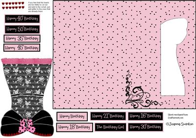 K Card Birthday Corset Sheet 1