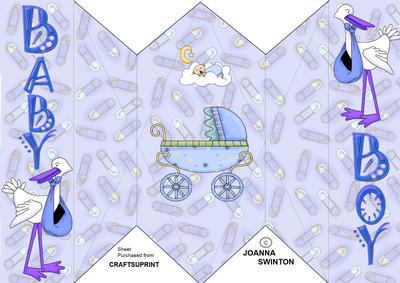 Diamond Fold Baby Boy Card