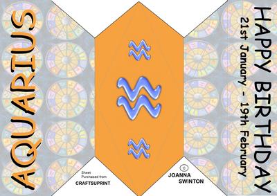 Diamond Fold Zodiac Card - Aquarius