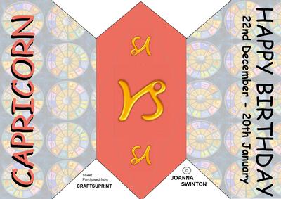Diamond Fold Zodiac Card - Capricorn