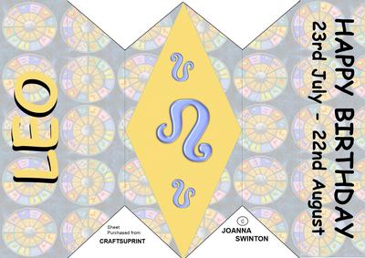 Diamond Fold Zodiac Card - Leo