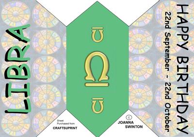 Diamond Fold Zodiac Card - Libra