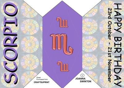 Diamond Fold Zodiac Card - Scorpio