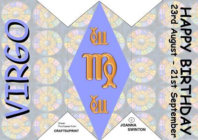 Diamond Fold Zodiac Card - Virgo