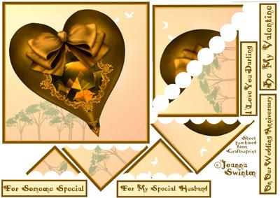 Golden Heart Valentine/anniversay Card