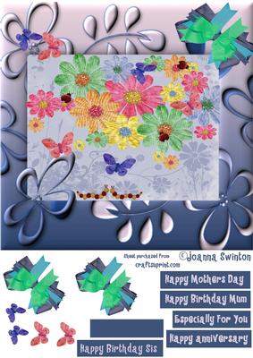 Flowers & Butterfly 8x8