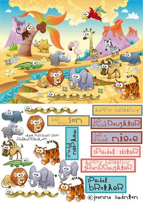 Childrens Animal Birthday Scene