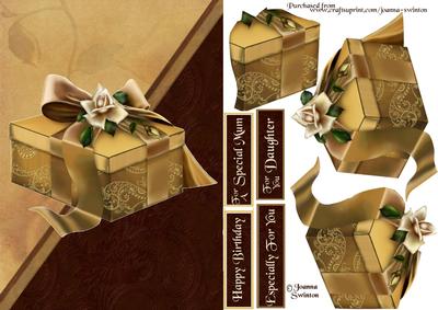 Brown Parcel Decoupage Card