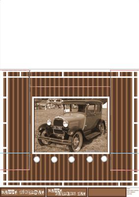 Vintage Car Stagger Card