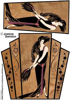 Art Deco 1922 Feather Woman