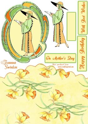 Art Deco Daffodil Card Front