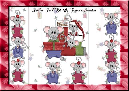 Double Fold Cute Christmas Mice Kit