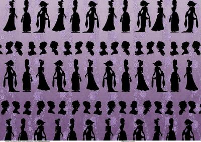 Lilac Vintage Ladies Silhouettes