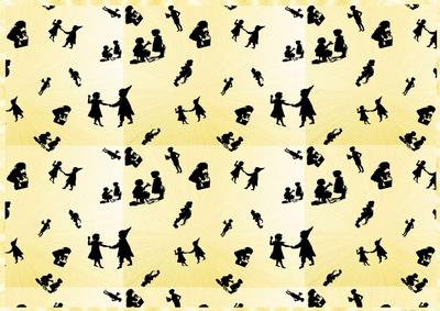 Silhouettes of Children in Lemon