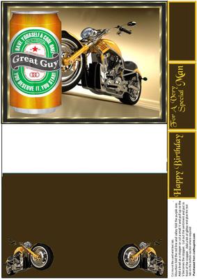 Birthday Beer & Motorbike Card