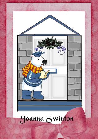 Bear Carol Singer Christmas Door