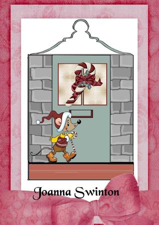 Mouse at the Christmas Door