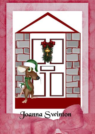 Christmas Mouse at the Door