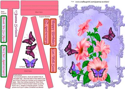 Flowers & Butterflies Easel Card