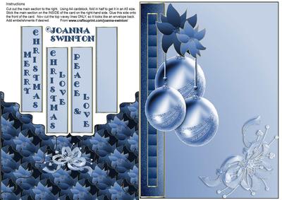 Envelope Card Blue Christmas