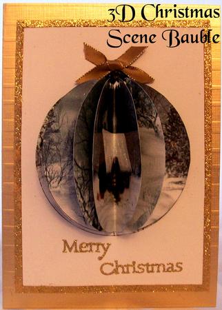 3D Christmas Scene Bauble