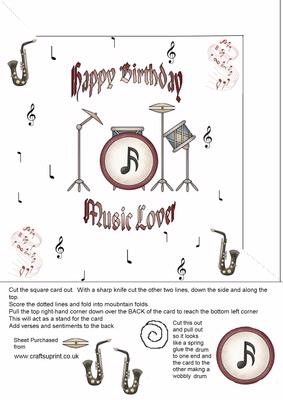 Musical Happy Birthday Card with a Wobbly Drum