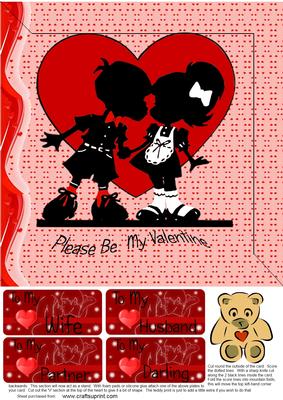 Valentine Card with Kissing Children Design