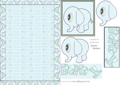 Baby Elephant in Blue