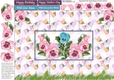 Decoupaged Pretty Pansy Female Card