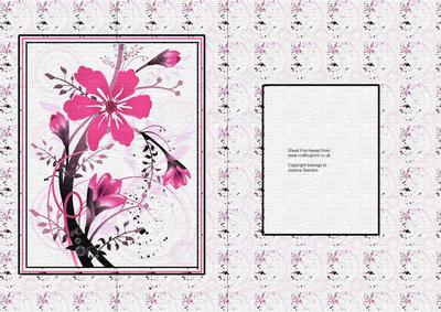 Pink Fold-back Card with Swirls and Texture