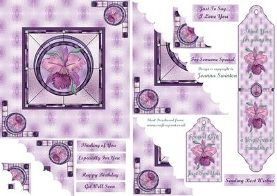 Beautiful Stained Glass Orchid - Wavy Corners