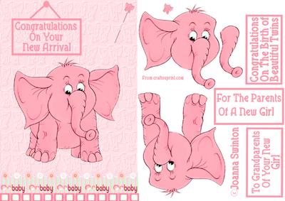Pink Elephant Baby Girl