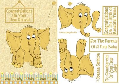 Yellow Elephant for New Baby