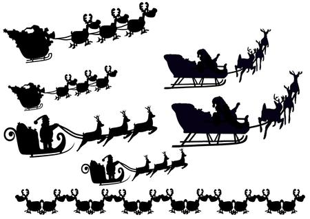 Flying Santas & Reindeers Cameo