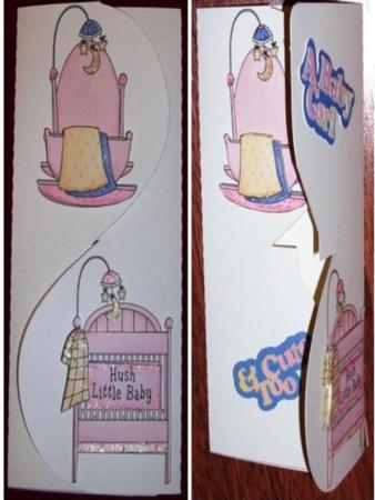 Decoupage Interlocking Baby Girl Card Robo
