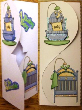 Decoupage Interlocking Baby Boy Card Robo