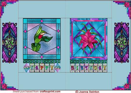 Box Fold Stained Glass Card Robo