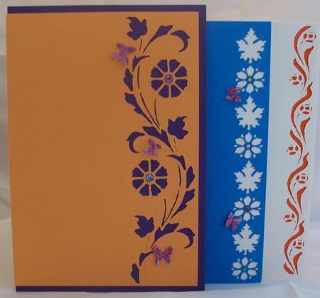 3 Floral Edged Cards