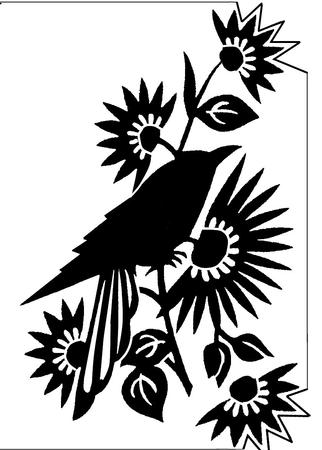 Spiky Flowers & Bird Robo/cameo
