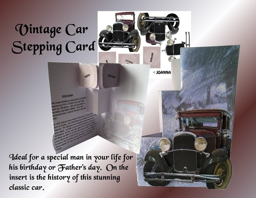 Stepping Card Vintage Car