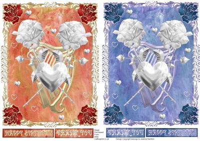 2 x A5 Rose & Harp Card Fronts
