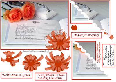 Rose & Guest Book Wedding Card