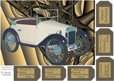 Vintage Car with a Gold Background