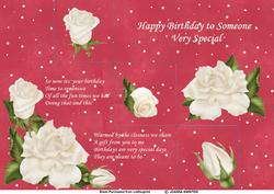 White Rose Tri-fold Steps Card