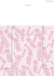 New Baby Girl Stagger Fold Backing Card