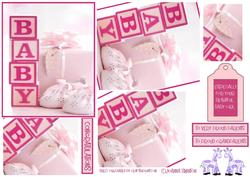 New Baby Girl Stagger Fold Card